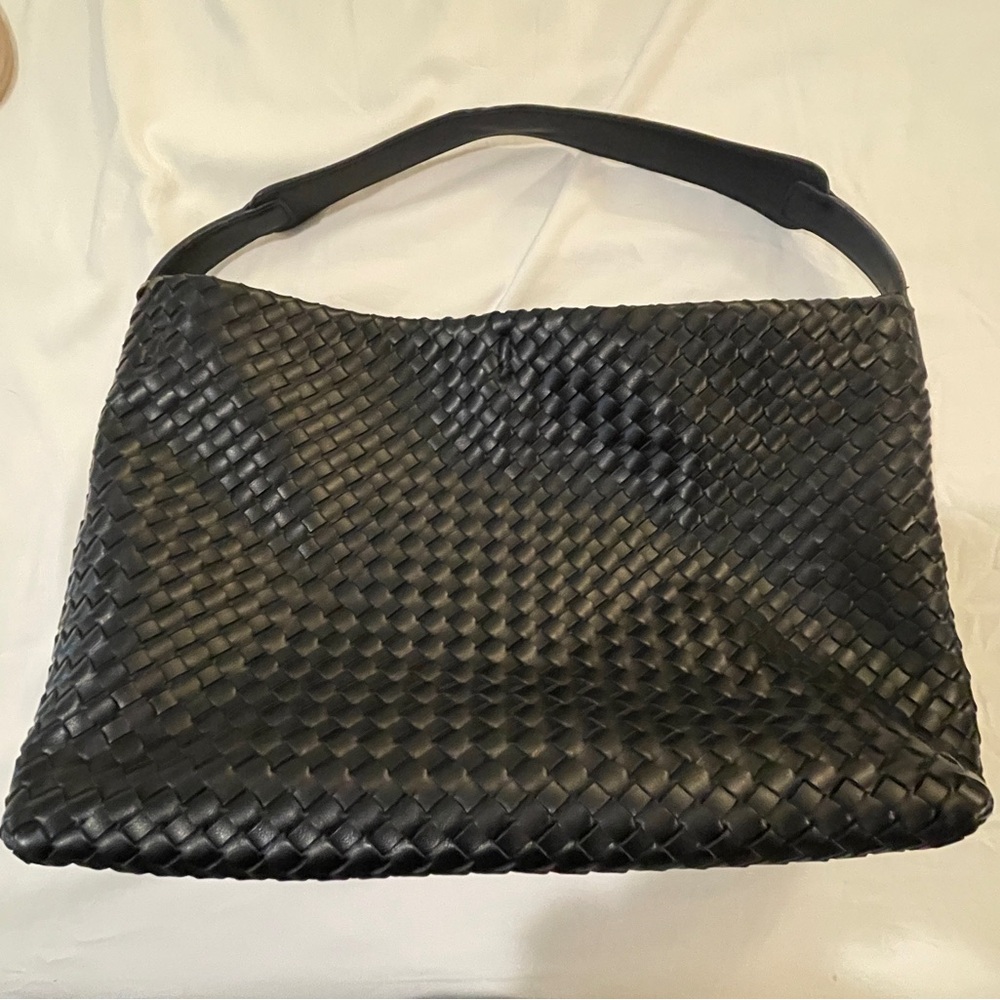 Amazon Black Woven Faux leather bag